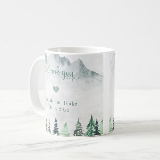 Rustikale Berge und Wälder Vielen Dank Kaffeetasse (Vorderseite Links)