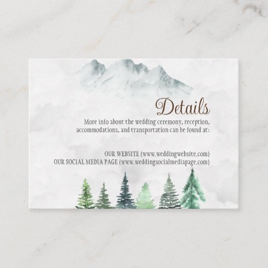 Rustikale Berge und Wälder Wasserfarbe Begleitkarte (Vorderseite)