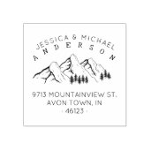 Rustikale Berge Verheiratete Paare Rücksendeadress Gummistempel (Prägung)