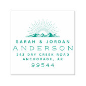 Rustikale Berge Verheiratete Paare Rücksendeadress Permastempel (Design)