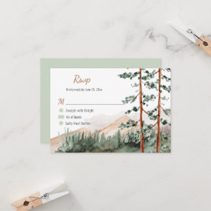 Rustikale Berge Wälder Pine Spruce Bäume Hochzeit Einladung