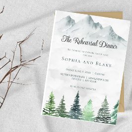 Rustikale Berge & Wälder Wasserfarben Probe Einladung