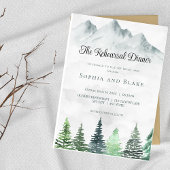 Rustikale Berge & Wälder Wasserfarben Probe Einladung