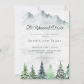 Rustikale Berge & Wälder Wasserfarben Probe Einladung (Vorderseite)