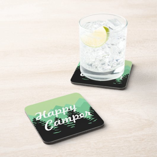 Rustikale Berge & Waldglückscamper Getränkeuntersetzer (Rechte Seite)