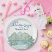 Rustikale Berge Wasserfarbenerlebnis Kinderdusche Pappteller (Party)