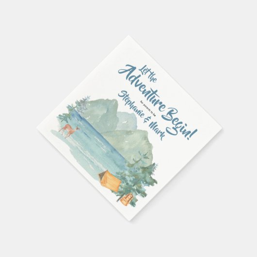 Rustikale Berge Wasserfarbenerlebnis Kinderdusche Serviette (Ecke)