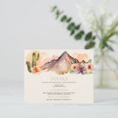 Rustikale Berge | Wüstenhochzeit Begleitkarte (Stehend Vorderseite)