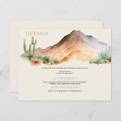 Rustikale Berge | Wüstenhochzeit Begleitkarte (Vorne/Hinten)