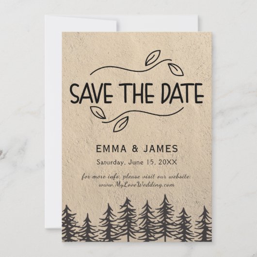 Rustikale Bergkarte Save the Date (Vorderseite)