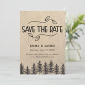 Rustikale Bergkarte Save the Date (Stehend Vorderseite)