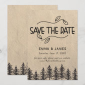 Rustikale Bergkarte Save the Date (Vorne/Hinten)