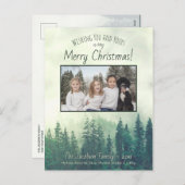 Rustikale Bergkiefern Frohe Weihnachten Foto (Vorne/Hinten)