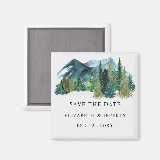 Rustikale Bergkiefern retten das Date Magnet (Vorderseite/Rückseite)