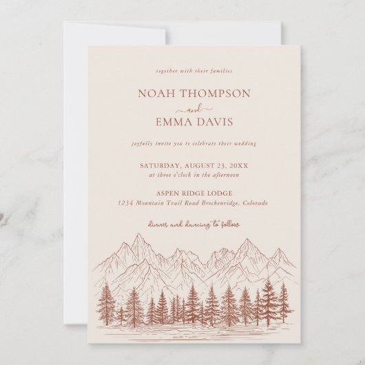 Rustikale Bergkulisse Frische Pasta machen Einladung (Vorderseite)