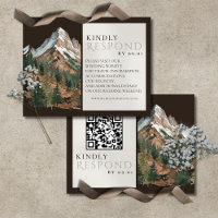 Rustikale Berglandschaft Aquarell-Hochzeit QR