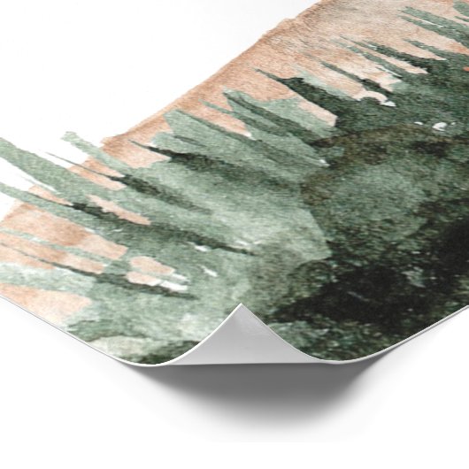 Rustikale Berglandschaft Keine Sitzplätzchen Hochz Poster (Ecke)