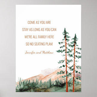 Rustikale Berglandschaft Keine Sitzplätzchen Hochz Poster