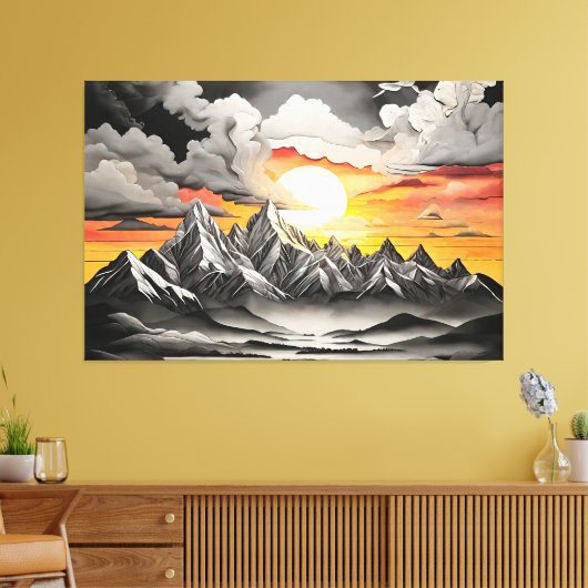 Rustikale Berglandschaft Leinwanddruck (Insitu (Wohnzimmer))