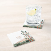 Rustikale Berglandschaft, Nebel, Pinienbäume Hochz Rechteckiger Pappuntersetzer (Vor Ort)