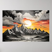 Rustikale Berglandschaft Poster (Vorne)