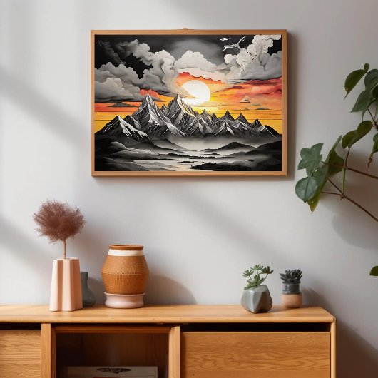 Rustikale Berglandschaft Poster