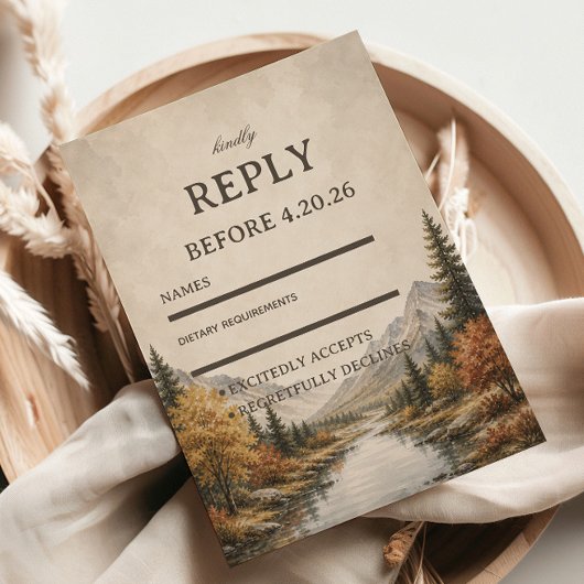 Rustikale Berglandschaft RSVP Karte