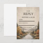 Rustikale Berglandschaft RSVP Karte (Vorne/Hinten)