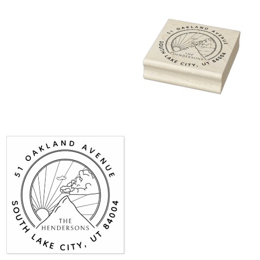 Rustikale Berglandschaft Rücksendeadresse Gummistempel (Stempel)