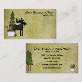 Rustikale Berglandschaft Silhouette Elche Visitenkarte (Vorne/Hinten)