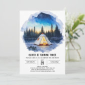 Rustikale Bergrettung zum Geburtstag Einladung (Stehend Vorderseite)