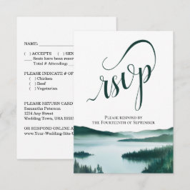 Rustikale Bergsee-Hochzeit im eleganten Skript-Sti RSVP Karte