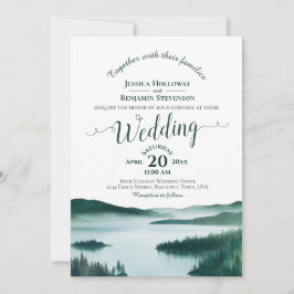 Rustikale Bergsee-Hochzeit mit eleganter Kalligraf Einladung