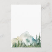 Rustikale Bergsee-Landschaft Wasserfarbendetails Begleitkarte (Rückseite)