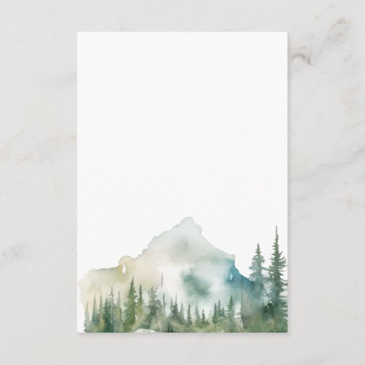 Rustikale Bergsee-Landschaft Wasserfarbendetails Begleitkarte (Rückseite)