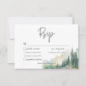 Rustikale Bergsee Landschaft Wasserfarbener Abend RSVP Karte (Vorderseite)