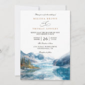 Rustikale Bergsee Montana QR-Code Hochzeit Einladung (Vorderseite)