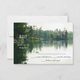 Rustikale Bergsee-Reflektion Hochzeit RSVP Karte