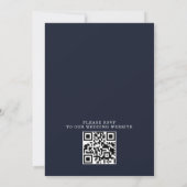 Rustikale Bergwald Baum Hochzeit mit QR-Code im Bu Einladung (Rückseite)