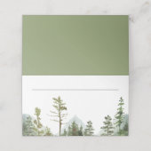 Rustikale Bergwaldbäume Hochzeiten Platzkarte (Außenseite Aufgefaltet)