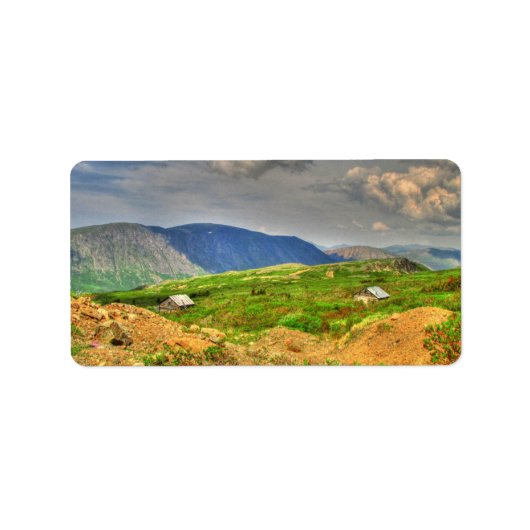 Rustikale Bergwelt Adressaufkleber (Vorne)