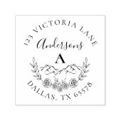 Rustikale Bergwelt & Elegante Erste Rücksendeadres Permastempel (Design)