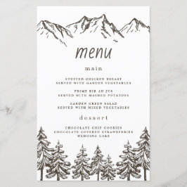 Rustikale Bergwelt Elegantes Pine Wedding Menu Kar