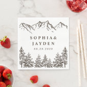 Rustikale Bergwelt Elegantes Wasserbad Pine Weddin Serviette (Beispiel)