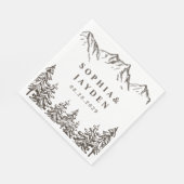 Rustikale Bergwelt Elegantes Wasserbad Pine Weddin Serviette (Ecke)