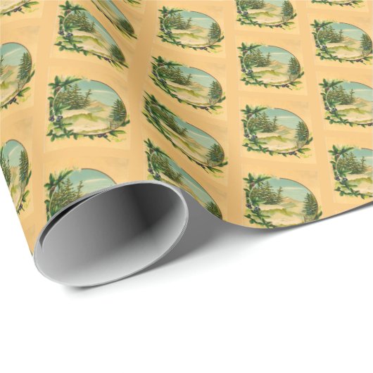 Rustikale Bergwelt Geschenkpapier (Rolleneckpunkt)