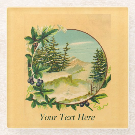 Rustikale Bergwelt Glasuntersetzer (Vorderseite)