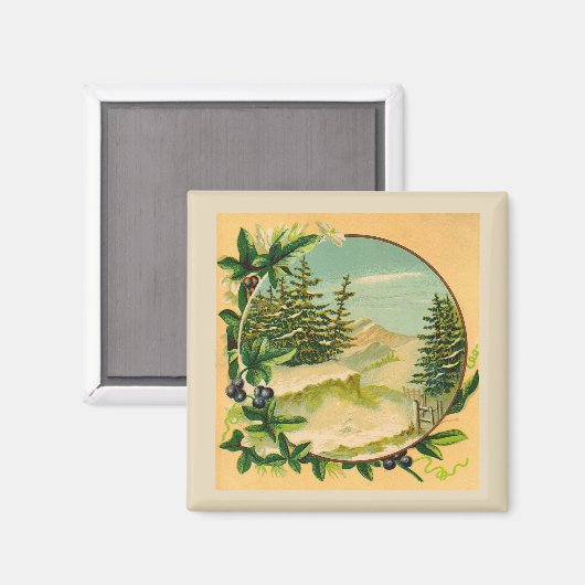 Rustikale Bergwelt Magnet (Vorderseite/Rückseite)