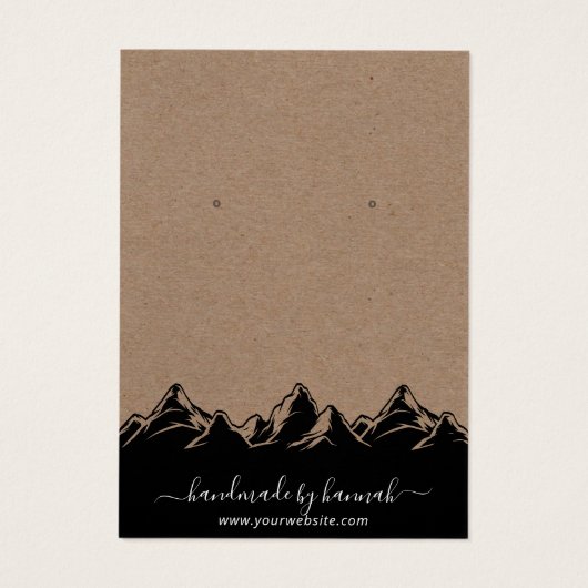 Rustikale Bergwelt Skyline Handmade Earring Displa (Rückseite)