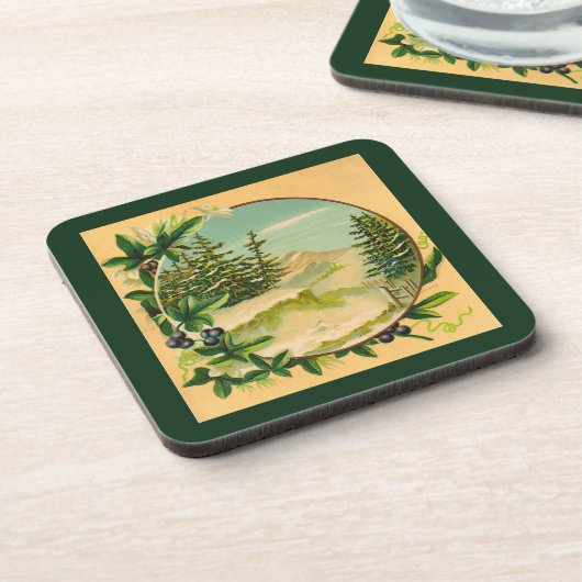 Rustikale Bergwelt Untersetzer (Linke Seite)